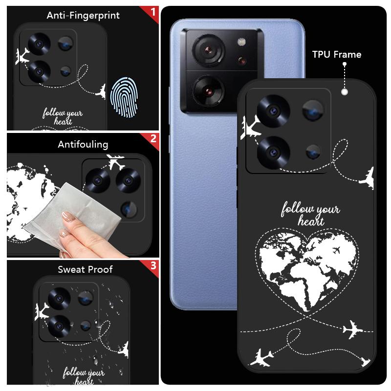 Global Flight Airplane Print Lanyard Case For Xiaomi 14T 13T 11T Pro Funda Redmi Note 14 13 Pro 5G 12 11 Soft TPU Silicone Cover