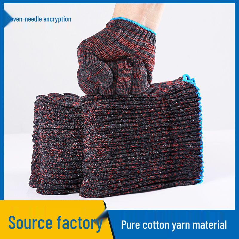 Durable, Thickened Yarn Work Gloves: Wear-Resistant, Dirt-Resistant Cotton for Repair & Construction