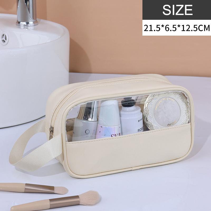 

Водонепроницаемая Портативная Косметичка для Хранения, Косметические Сумки для Женщин, Полупрозрачная Дорожная Сумка, Органайзер для Хранения Косметики S бежевый