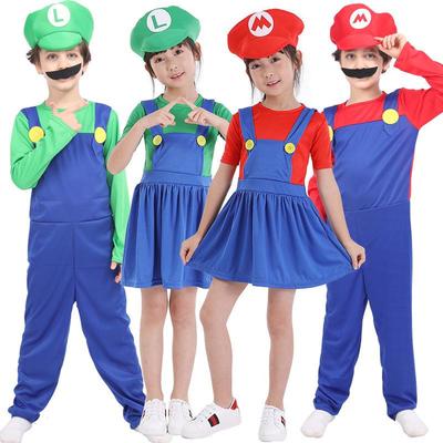 Kostium Super Mario na Halloween dla Dzieci i Dorosłych - Idealny do Cosplayu Anime, Karnawału, Aktywności Rodzic-Dziecko i Występów.