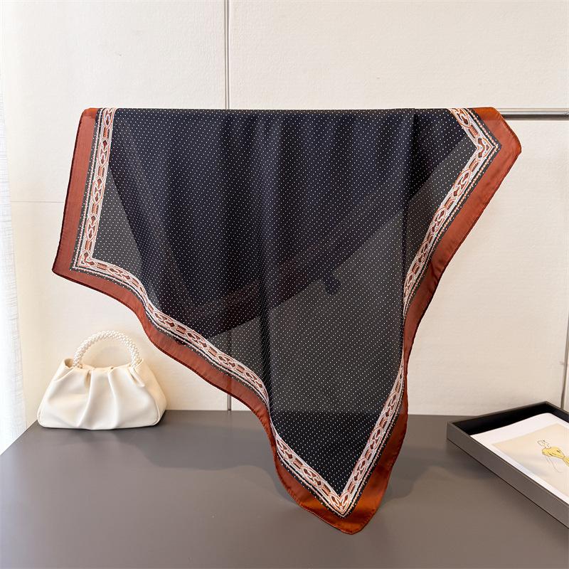 Luxury plaid faux silk printed small square scarf shawl neck scarf high-end neck wrap headscarf for women
