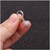 1Pc Simple Sunflower Pendant Cubic Zirconia Ear Tragus Personality Stainless Steel Cartilage Earring Piercing Jewelr