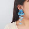 Draweye Chiffon Flowers Earrings for Women Beach Style Summer Hyperbole Vintage Jewelry Elegant Sweet Pendientes Mujer