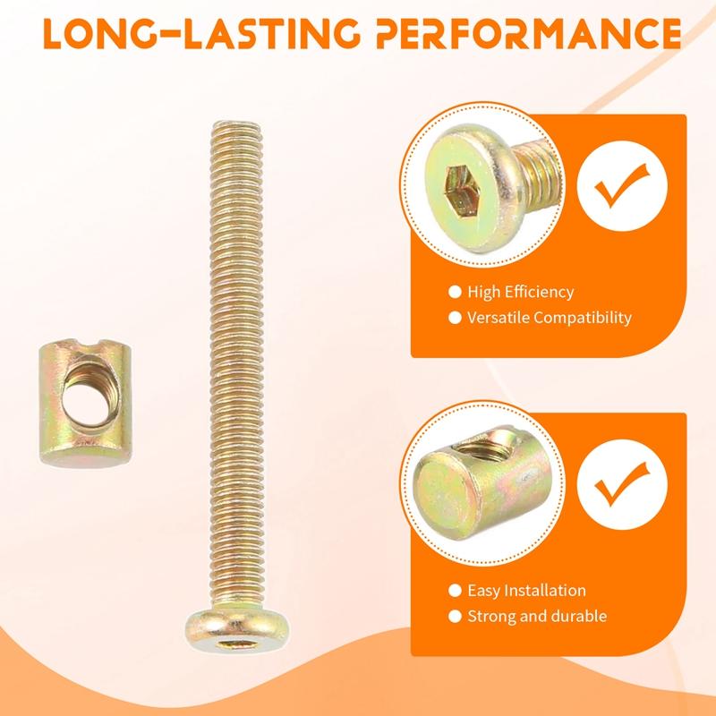 A96I-Hex Socket Head Cap Screws Bolts Furniture Bolt With Threaded M 6 X 55 MM Barrel Nuts Cross Dowel Slotted Furniture Nut For