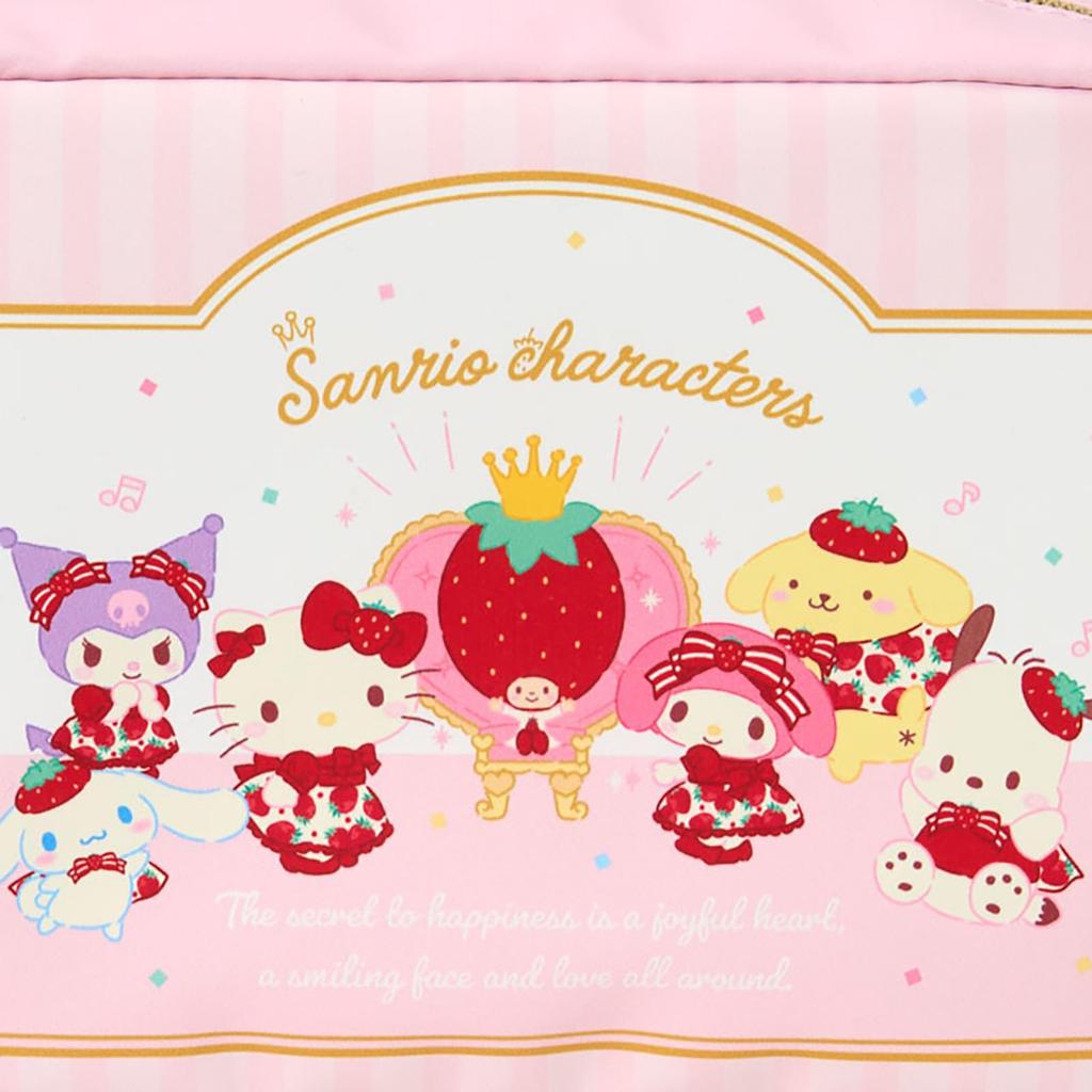 Sanrio Pouch Shimbun 50th Sanrio Characters PU Zinc W X D X Ages 463159 (Ichigo Anniversary) Leather, Polyester, Alloy, Approx. 7.7" 2.2" 5.5" H, 3+,