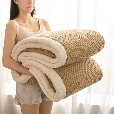 Vintage Jacquard Carved Velvet Throw Blanket Double Layer AB Version Thick Warm Plush Bed Blanket Queen Size Autumn Winter Duvet