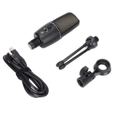 USB-Mikrofon Rauschunterdrückung Nierencharakteristik RGB PC Kondensatormikrofon mit 3,5-mm-Klinke Stativ für Gaming
