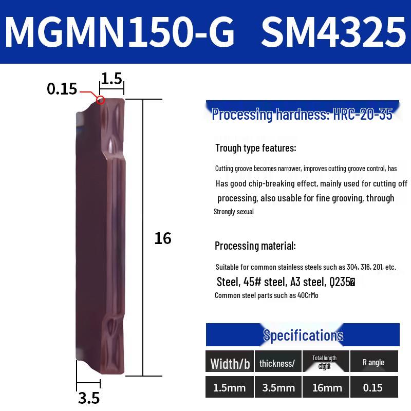 CNC Grooving Blade MGMN300/400-M for Stainless Steel, Ceramic, Aluminum Lathe Parting Tool Inserts