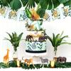 13 PCS Safari Animals Jungle Animals Cake Decoration Wild One  Palm Leaves Cake Decoration Safari Jungle Animals Party Supplies
