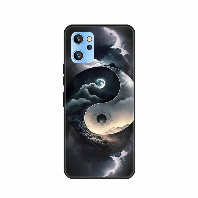 Etui do telefonu Umidigi A13 Pro 2022 Kwiaty Czarny Silikonowy Tylny Pokrowiec Miękki Pokrowiec TPU Do Umidigi A13S Etui A 13 S Coque Funda Torba