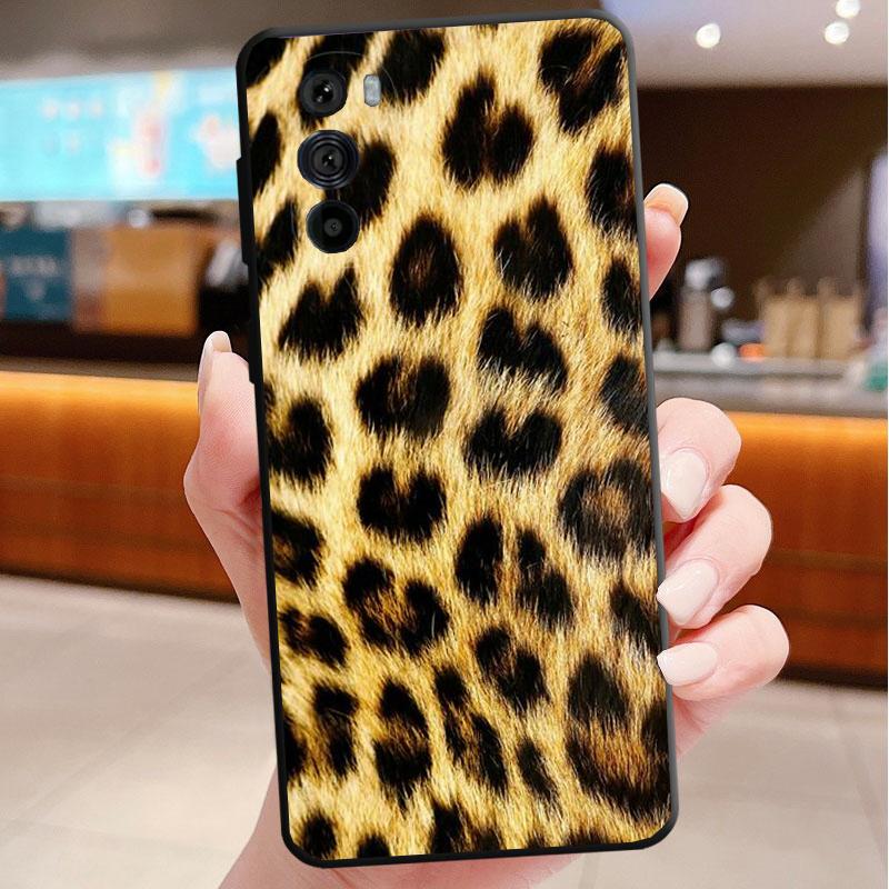 Phone Case For Motorola Edge 50 40 Pro 60 50 40 30 Ultra Neo Fusion Moto G85 G72 G53 G54 G84 G13 G32 Tiger Leopard Print