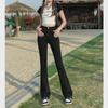 Women's High Waist Light Blue Skinny Flared Jeans - Spring 2025 Slim Fit Floor-Length Design