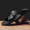 Large Size 48 Split Leather Slippers Men's Sandals Beach Flip Flop Summer Men's Shoes