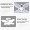 E27 Fan Shape Foldable 28W LED Bulb Deformation 6500K Utility Room LED Wall Lamp For Barn Workshop Storage White Leaf Light