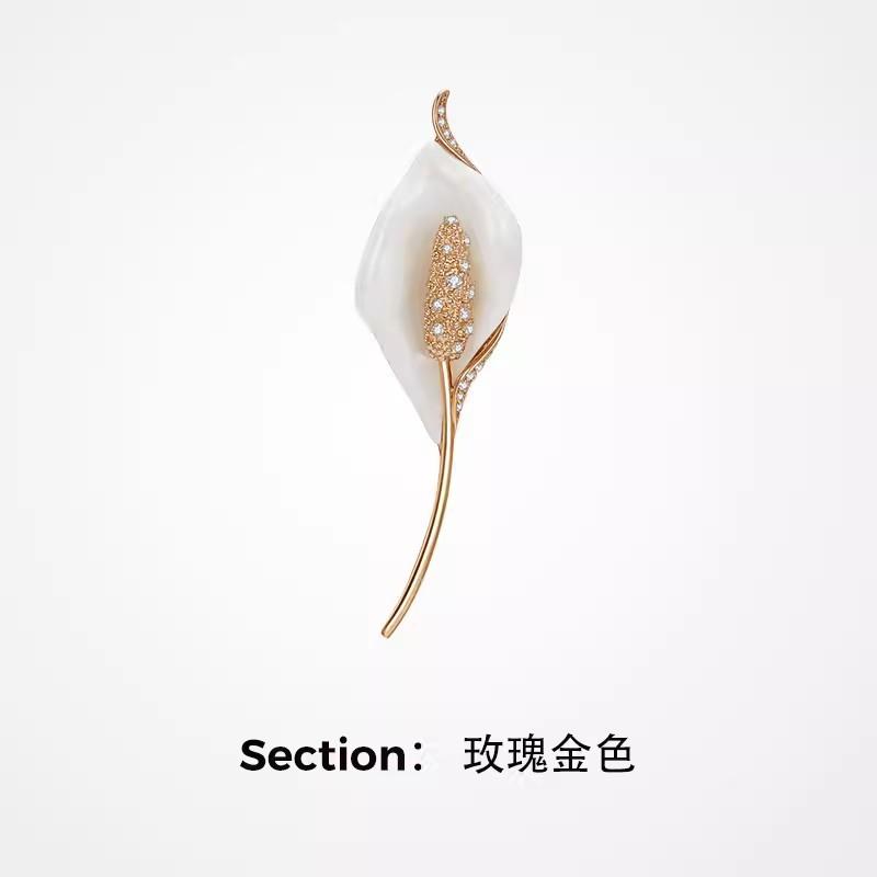 Smooth Sailing Brooch High-End Female Luxury Temperament Flower Pin Simple High-End Brooch Suit Accessories