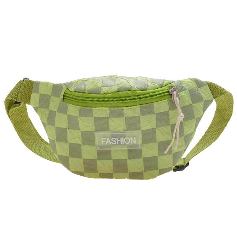 

Modern Stylish Kids Checkerboard Chest Bag In Multiple Trendy Colors For Everyday Use зелёный