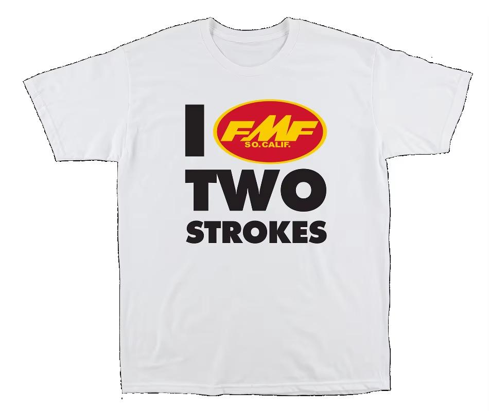 Unisexs Tshirt Womens Two STROKES TEE FMF Racing Tshirt Cotton Retro Short Sleeve Tshirt Aesthetic Kpop