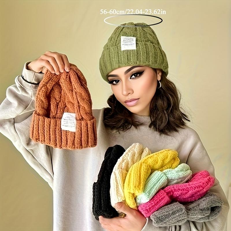 Women's Stretchy Beanie Hat Winter Skull Cap Soft Casual Headwear, Versatile Fashion, Comfortable Warm Hat