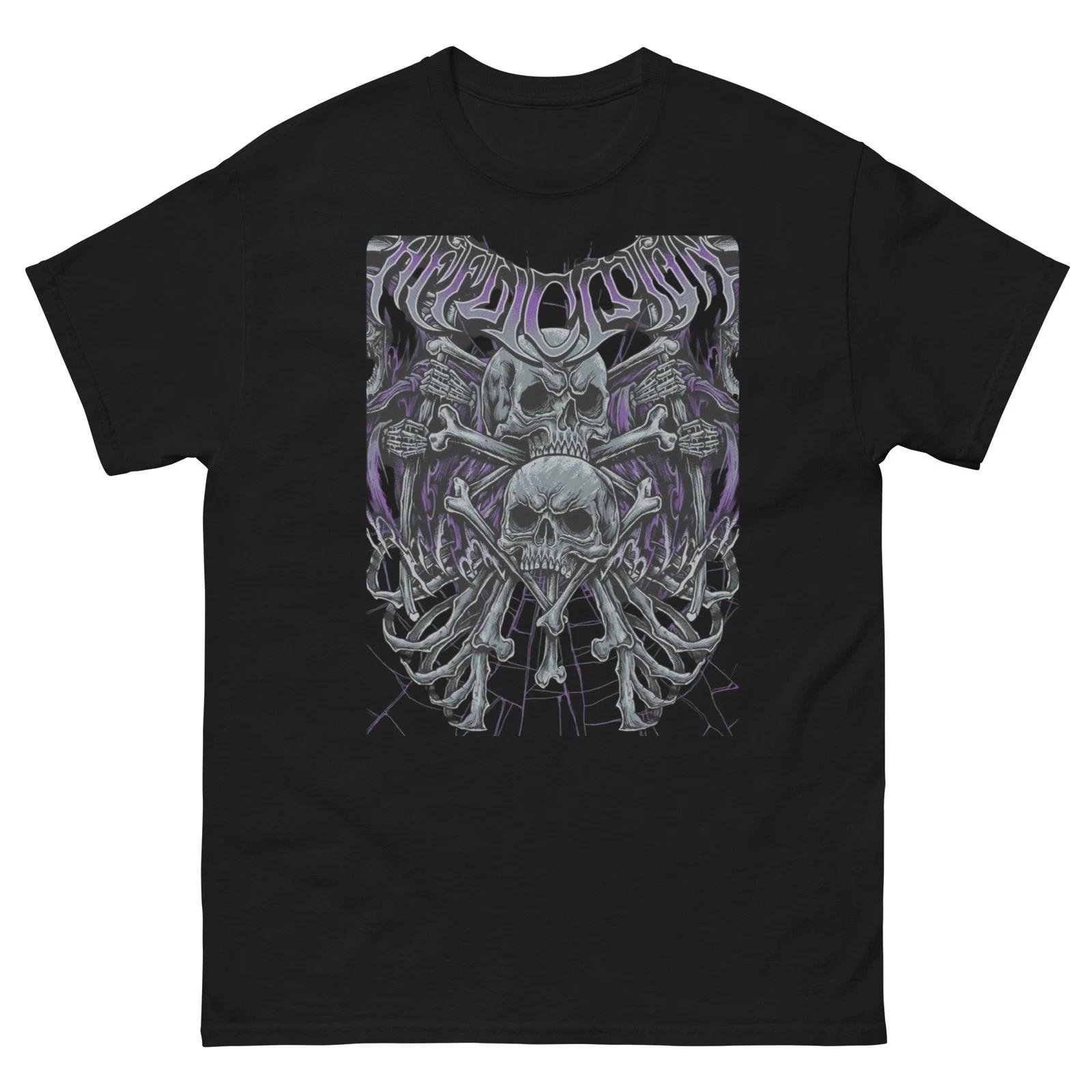 XTREM Gothic Skull Bones T-Shirt Affliction Style Tattoo Biker Graphic Tee M