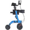 Rollator Walker with Seat for Seniors, Foldable Rolling Walker, Lightweight Aluminum Mobility Walking Aid with PU Solid Wheels, Adjustable Handle,