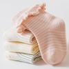 Autumn Winter Lace Princess Children Stripe Socks Newborn Mid Length Socks Cotton Cute Girls Baby Clothes Accessories 0-3 Years Old
