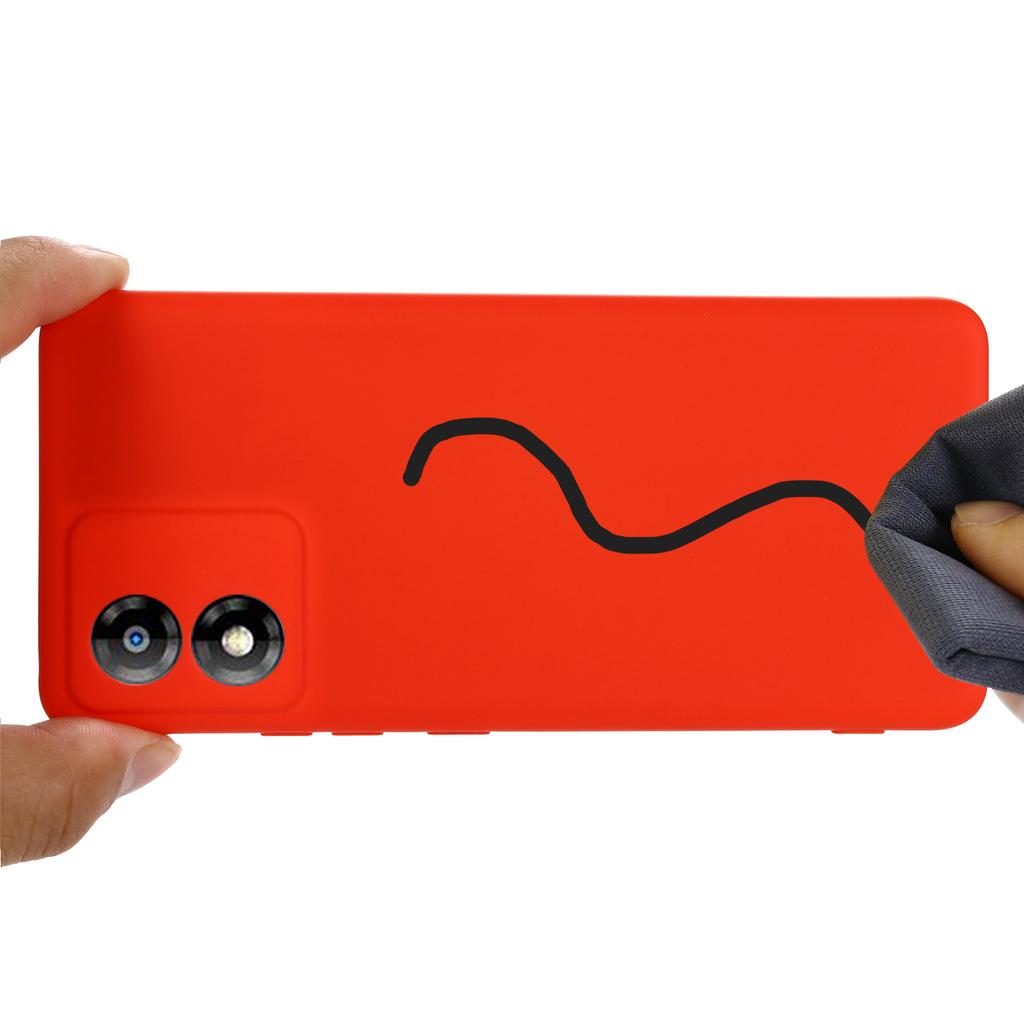 Für Motorola Moto E13 4G Staubdichte Handyhülle Flüssigsilikon Weiche Fütterung Handyhülle Schale mit Trageband