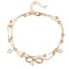 European And American Fashion Simulation Pearl Anklets Foot Bracelet Hand-string Bead Double-layer Bracelet Jewelry YSX