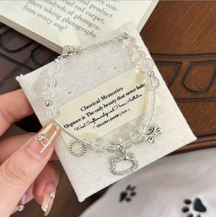 Niche Star Bead Love Heart Bracelet - Adjustable Y2K Bestie Couple Bangle