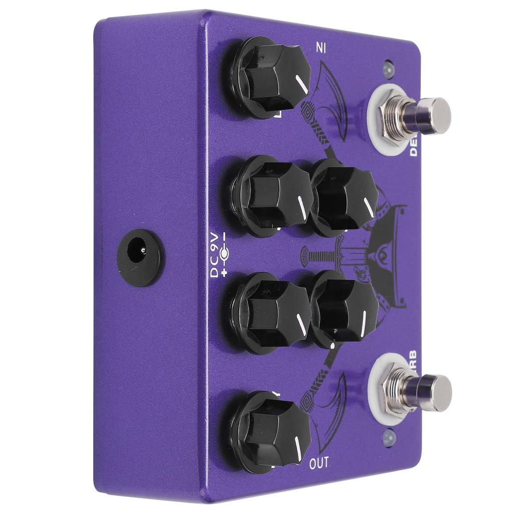 Guitar Effects Pedal Reverb Digital Delay True Bypass Purple 2 in 1 Single Instrument Accessory for Stage Performance CP-80