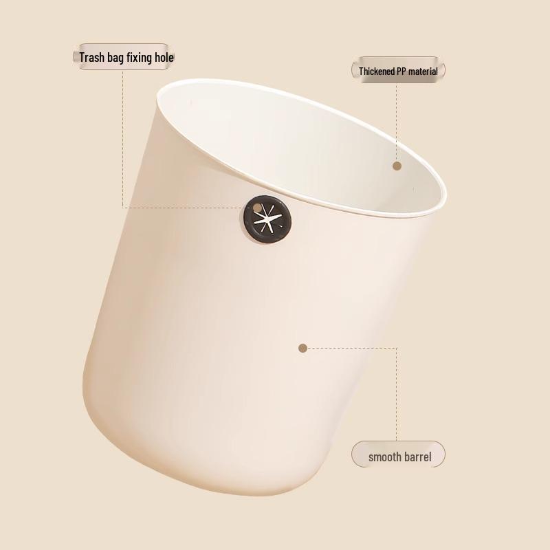 Large Capacity Lidless Trash Can for Bathroom and Kitchen - Waste Paper Basket, 2025 Model