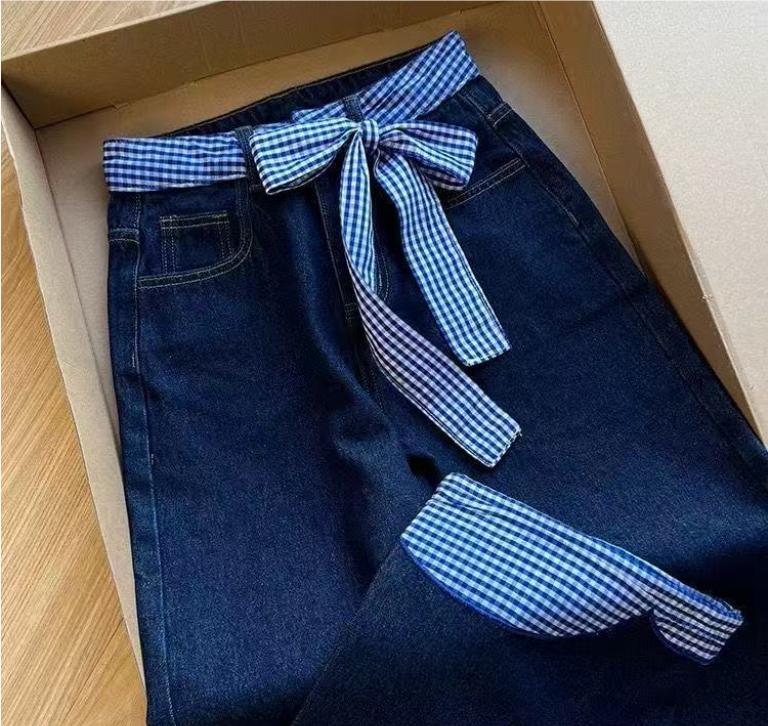 Y2K Spring Slim Fashion Women Jeans Casual Loose Contrast Color Woman Jeans High Waist Basic Chicly Wide Leg Pants Female