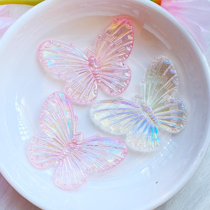 10Pcs New Cute Small AB Plated Butterfly Flat Back Resin Cabochons Scrapbooking DIY Jewelry Craft Decoration Accessorie