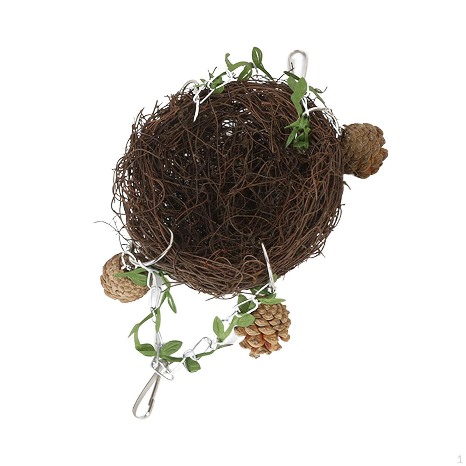 Пружинная клетка для отдыха из ротангового птичьего гнезда для плетеной гаички — фото 8