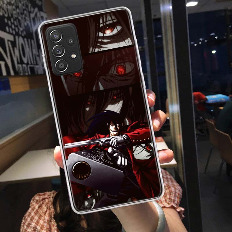 Alucard Helsing Phone Case for Samsung A54 A57 A37 A17 A14 A15 A12 A24 A34 A55 A35 A25 A52S A07 A05S A04S A22 A32 A72 Galaxy Not