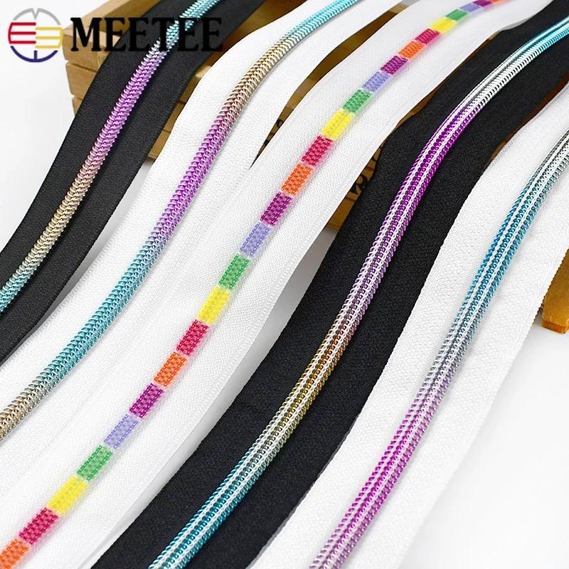 1-10M Meetee 5# Nylon Zippers Coil Plastic Zipper Tapes By The Meter Sewing Zips for Clothes Repair Kit Replacement Accessories
