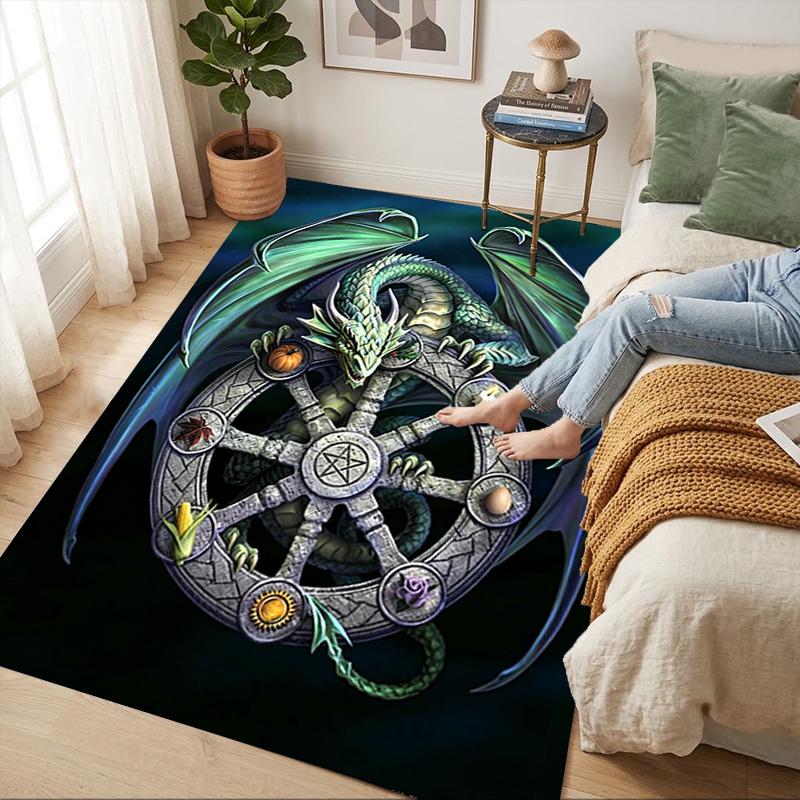 Dragon Wheel Living Room Nonslip Area Rug Soft Carpet For Bedroom Game Playroom Sofa Office Home Decor Doormat Christmas Gift