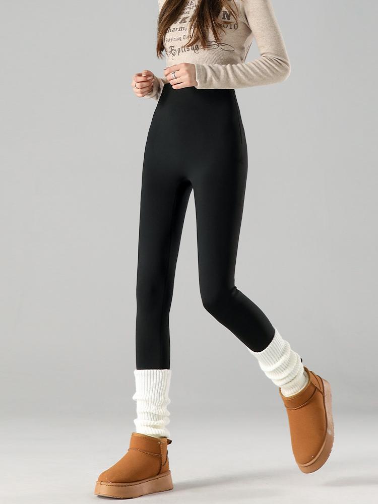 Podzim Zima Nové Fleece Zahuštěné Tykev Kalhoty Kašmír Hedvábné Žraločí Kalhoty Ženy Nosí teplé spodní Barbie legíny