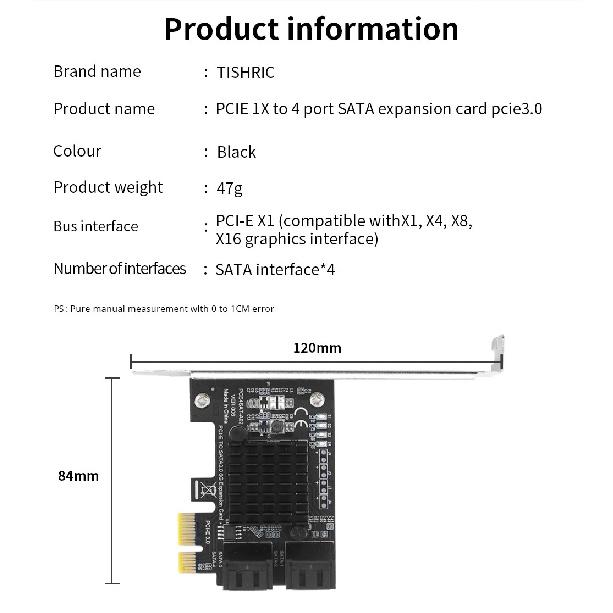PCIE SATA Erweiterungskarte PCI-E 1X auf 2-20 Ports SATA3.0 Adapter PCI E SATAIII Controller PCI Express Multiplikator mit SATA-Kabeln