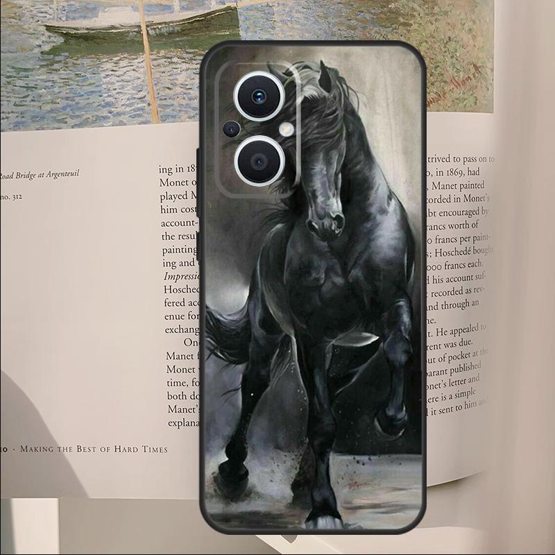 Animal Majestic Painting Horse Cover For OPPO Reno 7 8 Lite 11F 12F 13F 14F 10 11 12 13 14 Pro OPPO Find X6 X8 X9 Pro Case