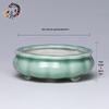 Zisha Succulent Flower Pot Ceramic Incense Burner – Glazed, Creative Desktop Bonsai Planter, Handmade, for Office Decor.