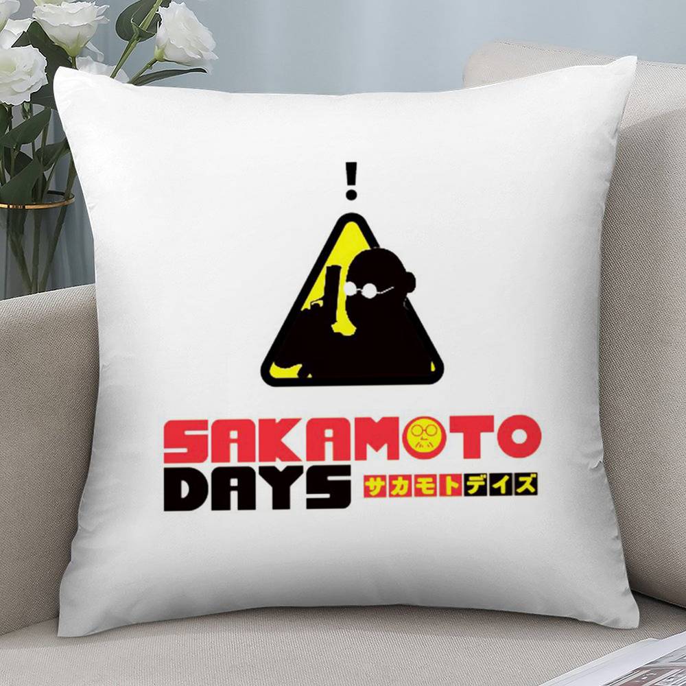 Anime S-Sakamoto Days Pillow Case Short Plush Double-sided Print Square Throw Pillow Covers Sofa Home Cushion Decor