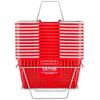 Shopping Basket Portable Grocery Basket 12PCS 21L with Handle & Stand Red