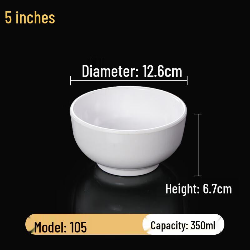 Ru Han White Melamine Multi-Purpose Restaurant Bowl