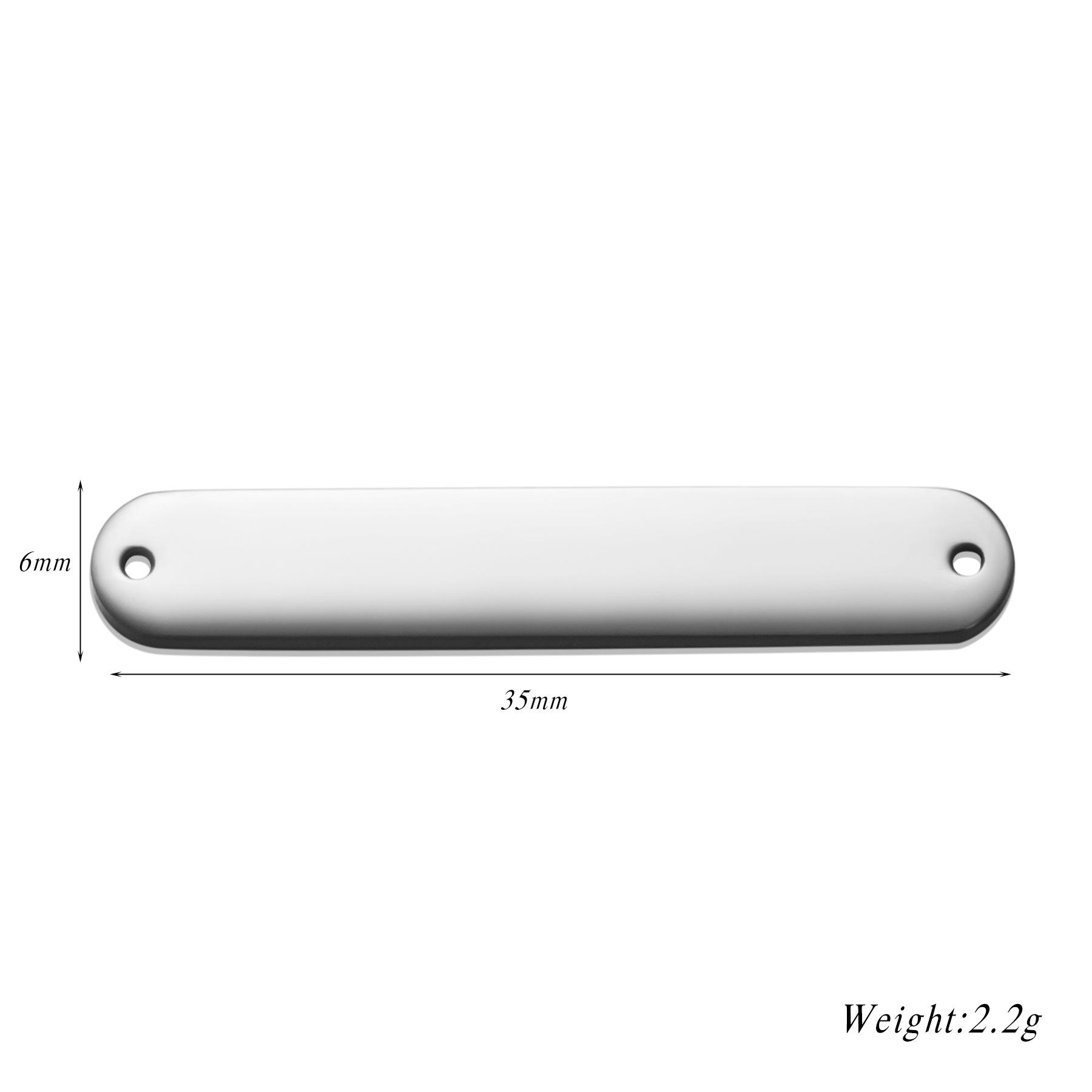 

Mirror Polished Stainless Steel Oval Double Hole Pendant, 6x35mm, for DIY Bracelets and Necklaces.