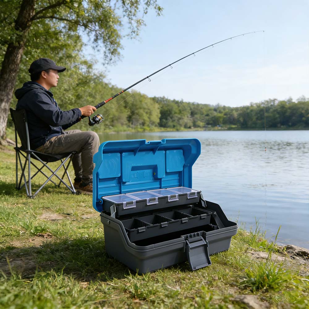 Large Capacity Fishing Tackle Box With Handle Hardware Storage Box Fishing Gear Box  Outdoor Sports