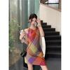 Summer Women's Beach Suspender Skirt Graphic Printed Dress