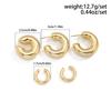 Ingemark 5 Pcs/Set Punk Minimalism Gold Color Metal Piercing Stud Earrings Women Creative CCB C-Shape Hoop Earrings New Jewelry
