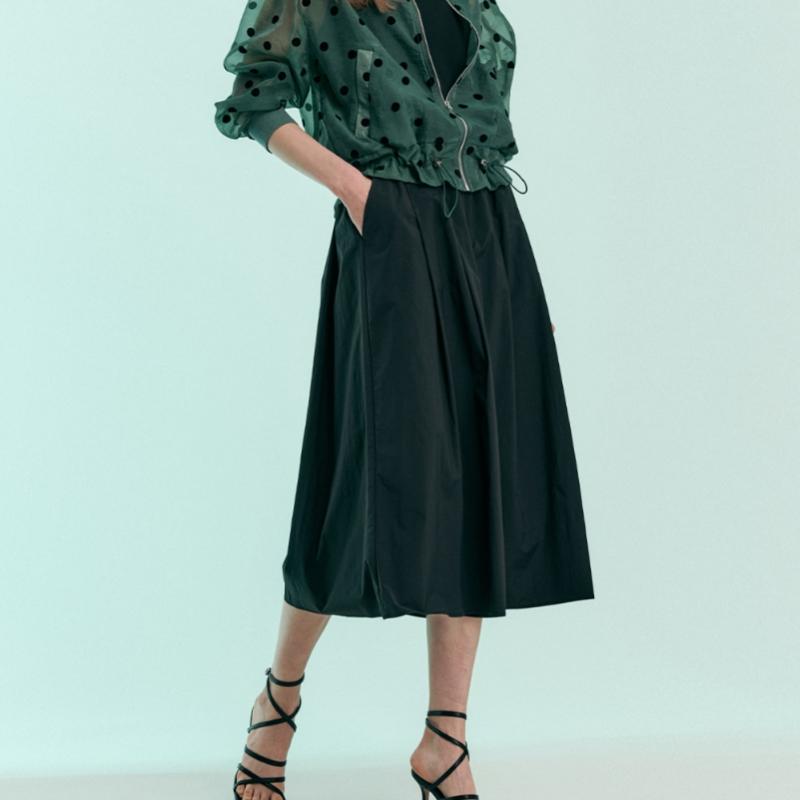 Maxza Pintuck Flare Banding Wide Culotte Pants Zc08ql400on