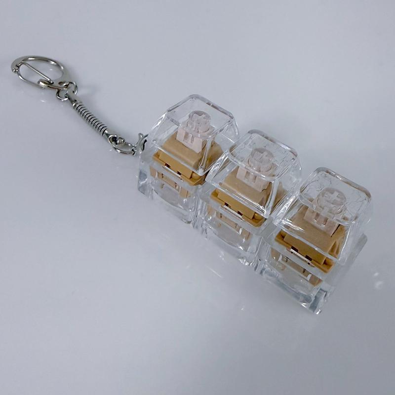 1/2/3/4/9 Key Keyboard Toys Crystal Keycap Keychain Stress Relief Fingertip Gadget Decompression Toys Clicker Toy
