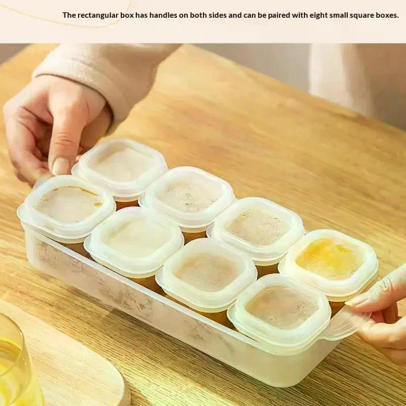 Mini Freezer Box With Lid Sauce Jam Preservation Box Food Fresh-keeping Container Leak-proof Kitchen Spice Seasoning Storage Jar